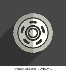 Car wheel flat icons with of shadow. Simple vector illustration