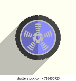 Car wheel flat icons with of shadow. Simple vector illustration