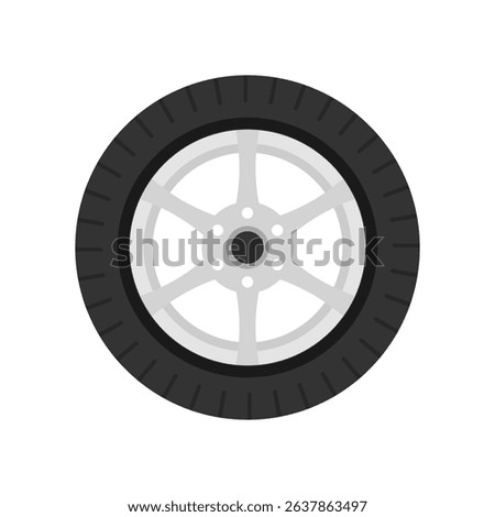 Car wheel flat vector design on a white background