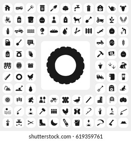 car wheel icon. agriculture set. vector sign symbol on white background