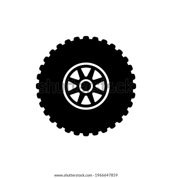 Car Wheel Icon Black Silhouette Side Stock Vector (Royalty Free ...