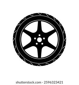 car wheel icon black vector design