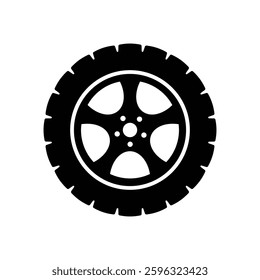 car wheel icon black vector design