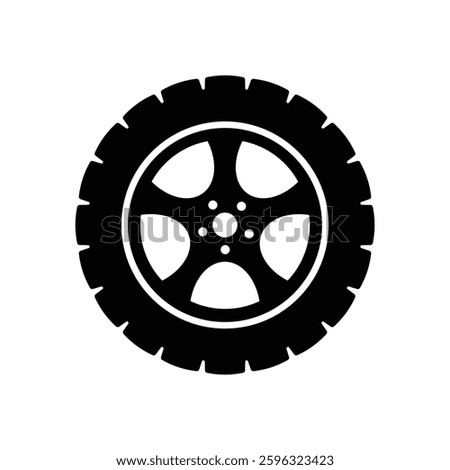 car wheel icon black vector design