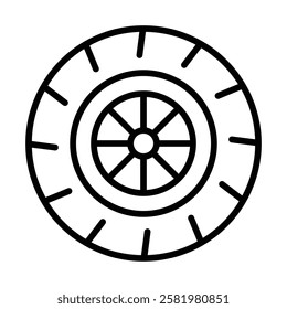 Car wheel icon Black and white logo