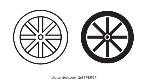 Conceito de ícone de roda de carro. Símbolo de logotipo para web e celular. Pixel perfeito.