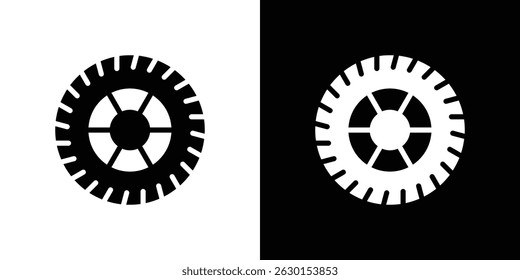 Concepto del icono de la rueda de coche, Ilustración vectorial