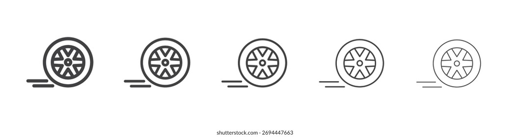 Auto-Rad-Symbol-Design, Logo, App, UI. Vektorgrafik, EPS