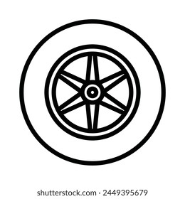 Vector de diseño de iconos de rueda de coche en estilo de moda