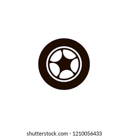 car wheel icon. flat design