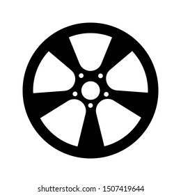 Car wheel icon flat illustration. Car wheel icon on white background