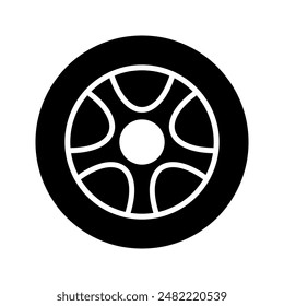 Car wheel icon flat illustration color editable