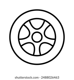 Car wheel icon flat illustration color editable