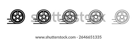 car wheel icon flat simple outline logo