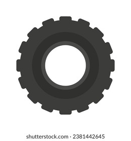 car wheel icon, flat vector illustration of tire icon isolated on white background