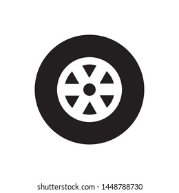 Car wheel icon, isolated flat illustration