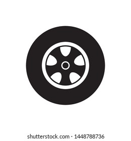 Car wheel icon, isolated flat illustration