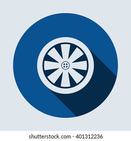 car wheel Icon isolated vector flat design