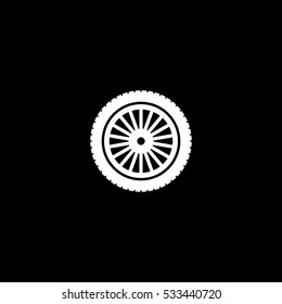 car wheel icon, isolated, white background