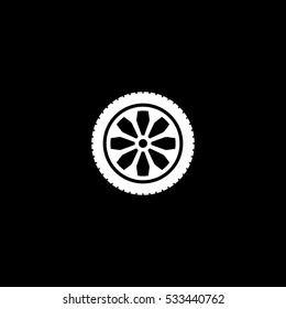 car wheel icon, isolated, white background