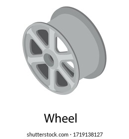 Car Wheel Icon. Isometric Of Car Wheel Vector Icon For Web Design Isolated On White Background