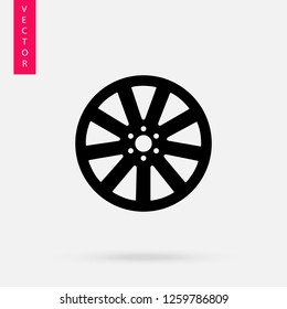 Car wheel icon, logo on white background