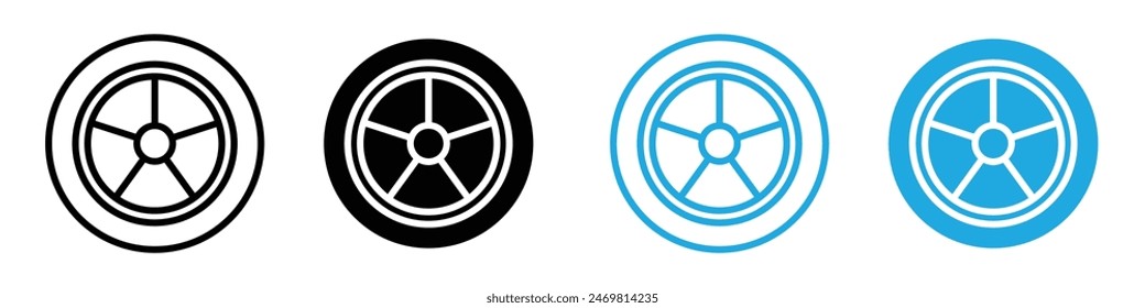 Car wheel icon logo set vector