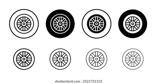 Car wheel icon logo set vector