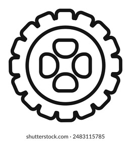 car wheel icon mark in filled style