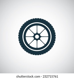 car wheel icon on white background 