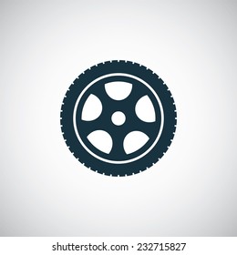 car wheel icon on white background 