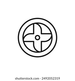 car wheel icon outline collection in black and on white background