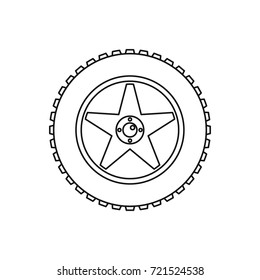 Car wheel icon. Outline illustration of Car wheel vector icon for web isolated on white background