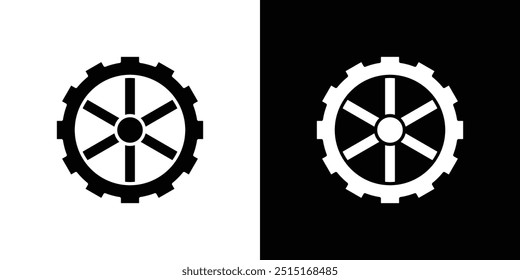 car wheel icon Outline sign symbol set