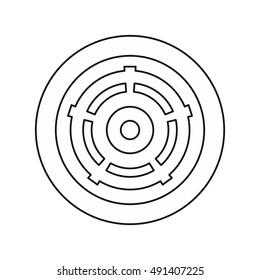 Car wheel icon in outline style isolated on white background vector illustration