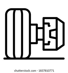 Icono de rueda del coche. Icono del vector de la rueda del coche de contorno para el diseño web aislado en fondo blanco