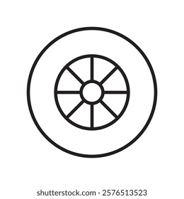 Car wheel icon Outline vector for web ui