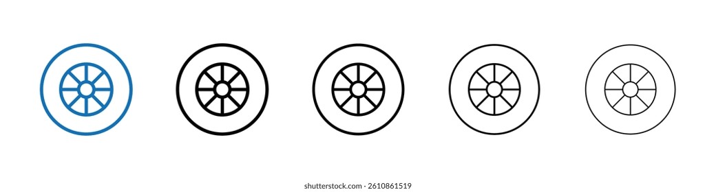 Car wheel icon Outline vector logo for web ui