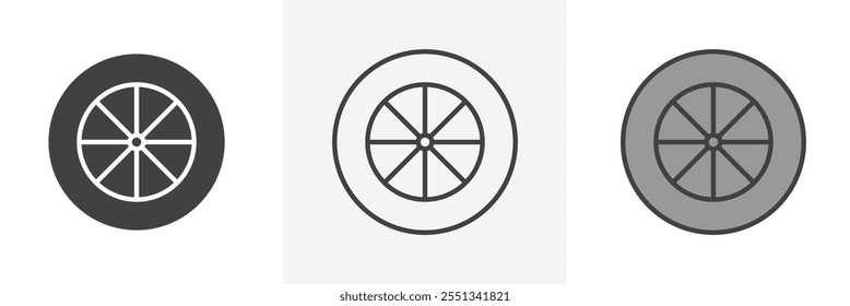 Auto-Rad-Icon-Paket. Vektorgrafik. EPS10