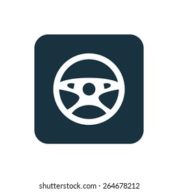 car wheel icon Rounded squares button, on white background 