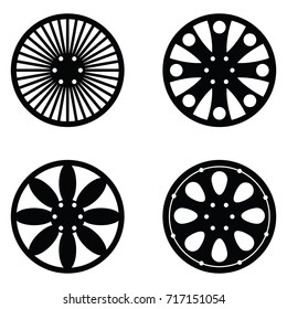 car wheel icon set