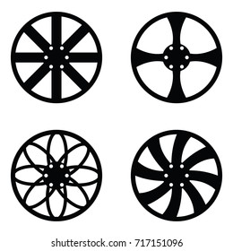 car wheel icon set