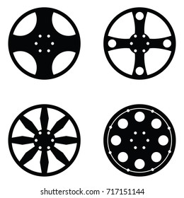 car wheel icon set