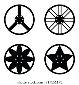 car wheel icon set