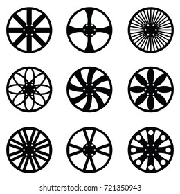 car wheel icon set