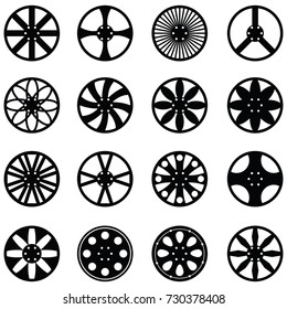 car wheel icon set