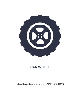 car wheel icon. Simple element illustration from mechanicons concept. car wheel editable symbol design on white background. Can be use for web and mobile.