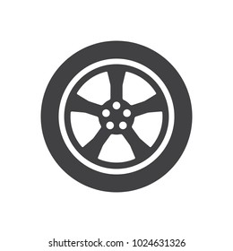 Car Wheel Icon Symbol Vector