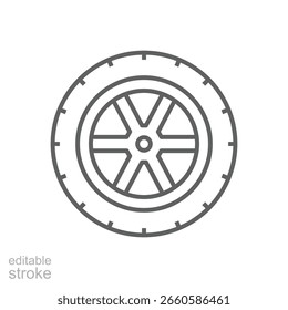 Car wheel icon symbol vector line and glyph icon. Flat and outline Tire, car rim, steering wheel discs for Automotive logo. Editable stroke