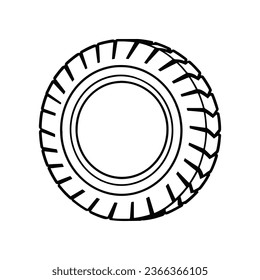 Car wheel icon. Tire isolated on white background. Vector illustration